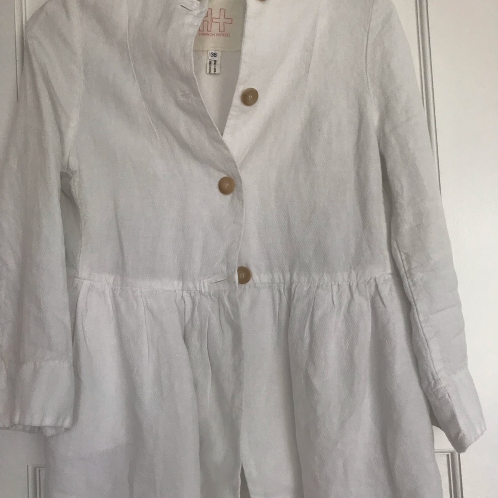 Hannoh Wessel White Cotton peplum jacket
